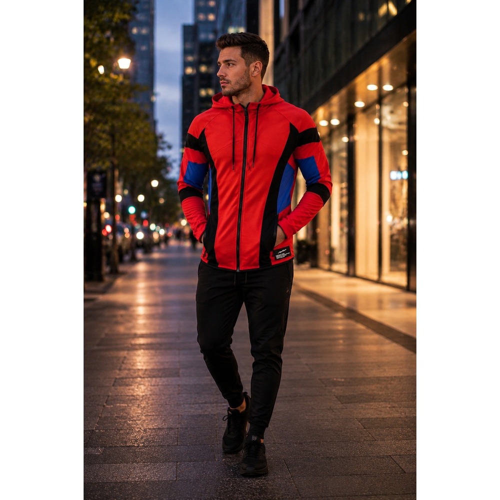 SUPERX Training Tech 2019 USA Spider-Man Parker S3 Fitness Hoodie Red Blue S